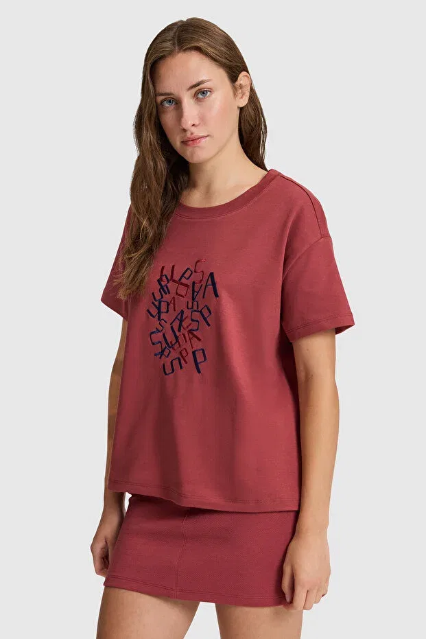 Женская футболка с коротким рукавом U.S. Polo Assn., Cherry — фото 3