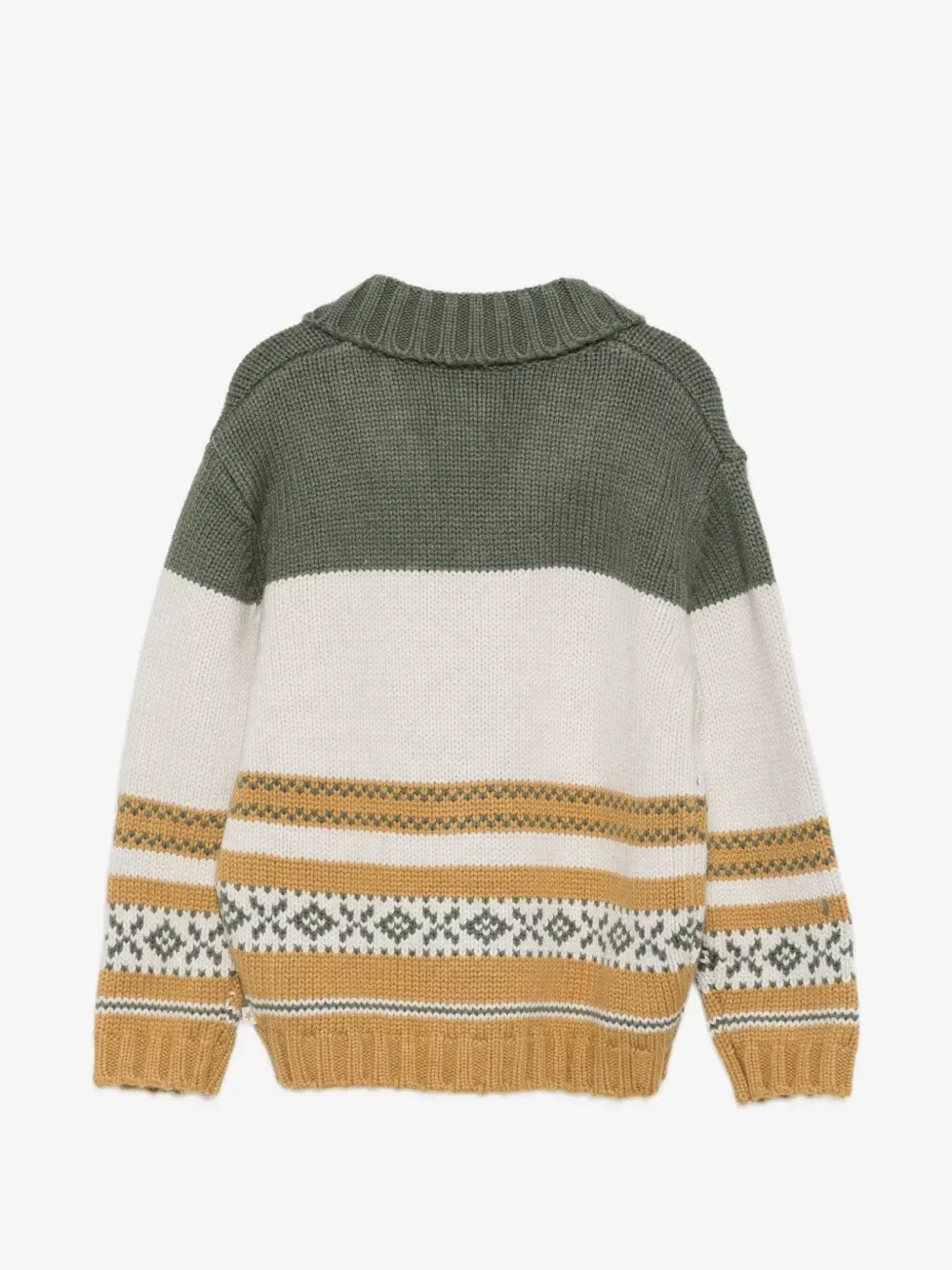 Кардиган с оленями в технике интарсии и узором Fair Isle Bonton, белый — фото 2