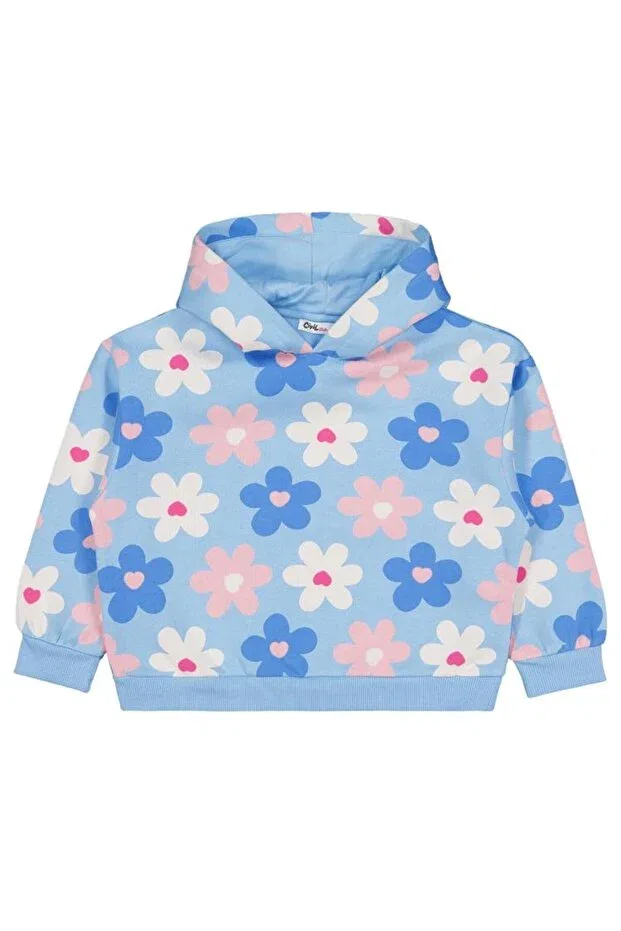 Детские свитшот для девочек с принтом Colorful flower printed Civil Girls, Blue