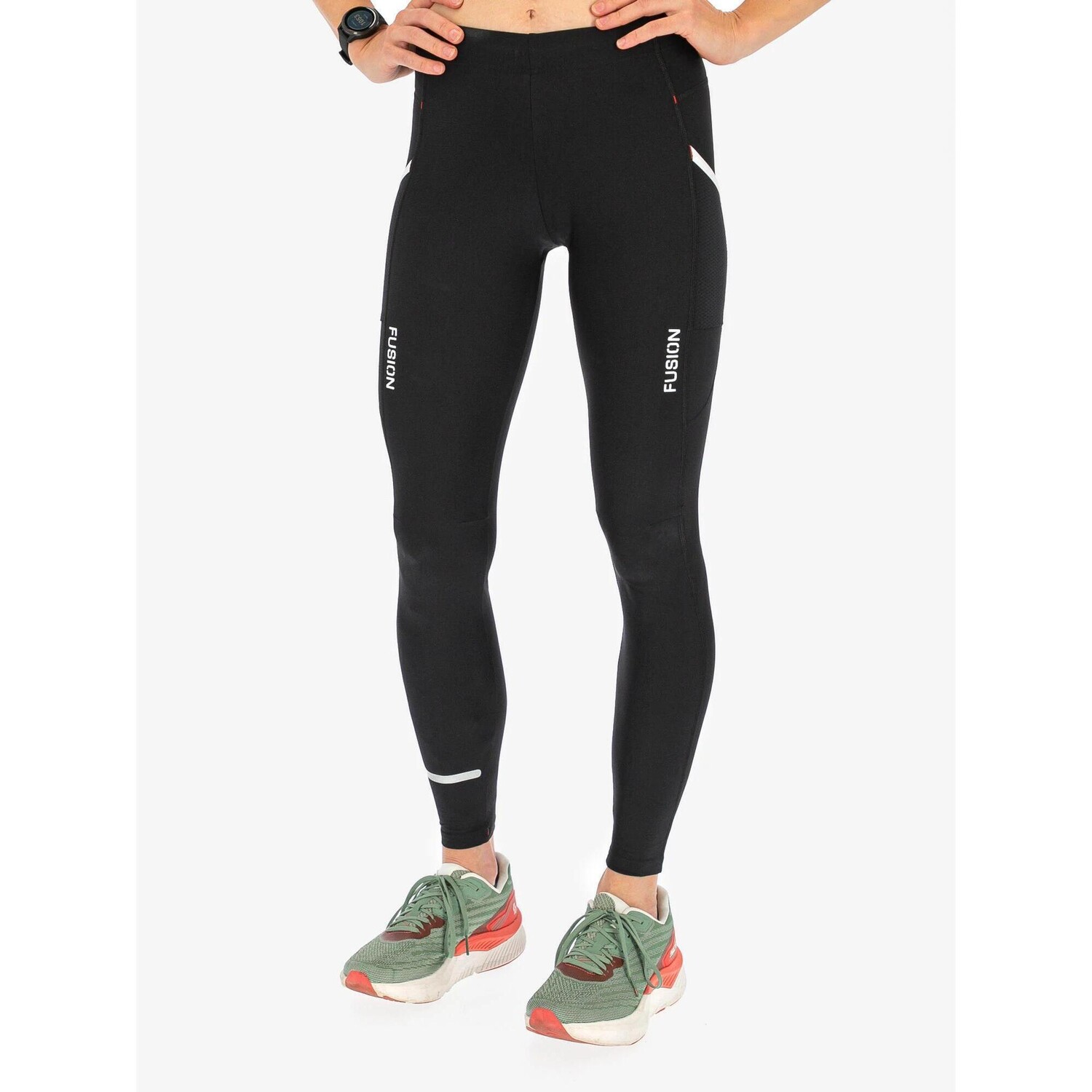 

Женские Беговые Тайтсы Fusion C3 LONG TIGHTS с карманами, черный