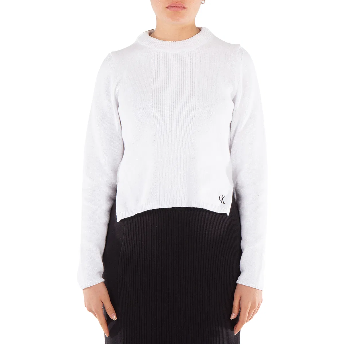 Джемпер из переработанного хлопка Recycled-Cotton Jumper Calvin Klein, Bright White