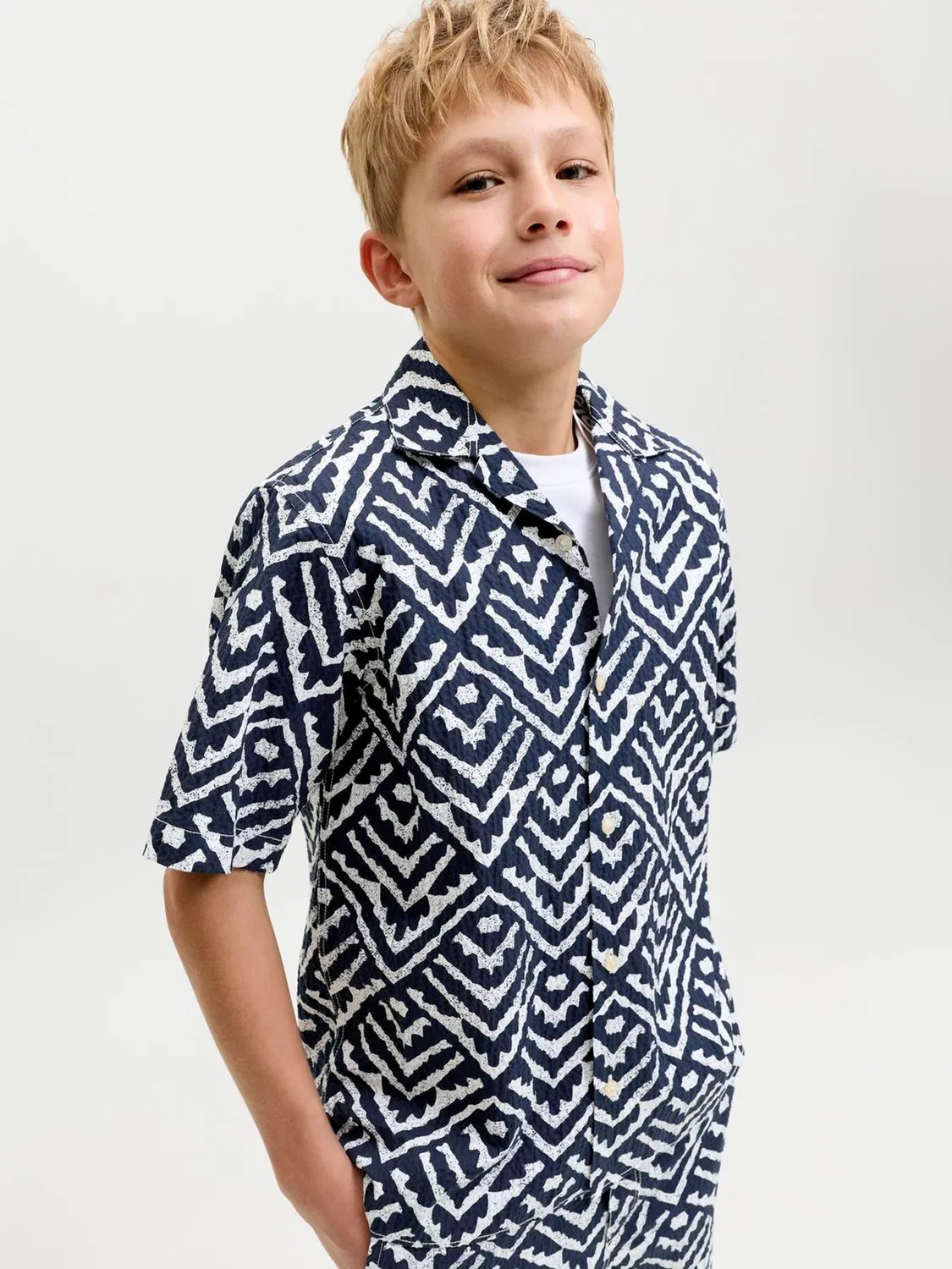 Рубашка-реглан с принтом JACK & JONES JUNIOR, синий