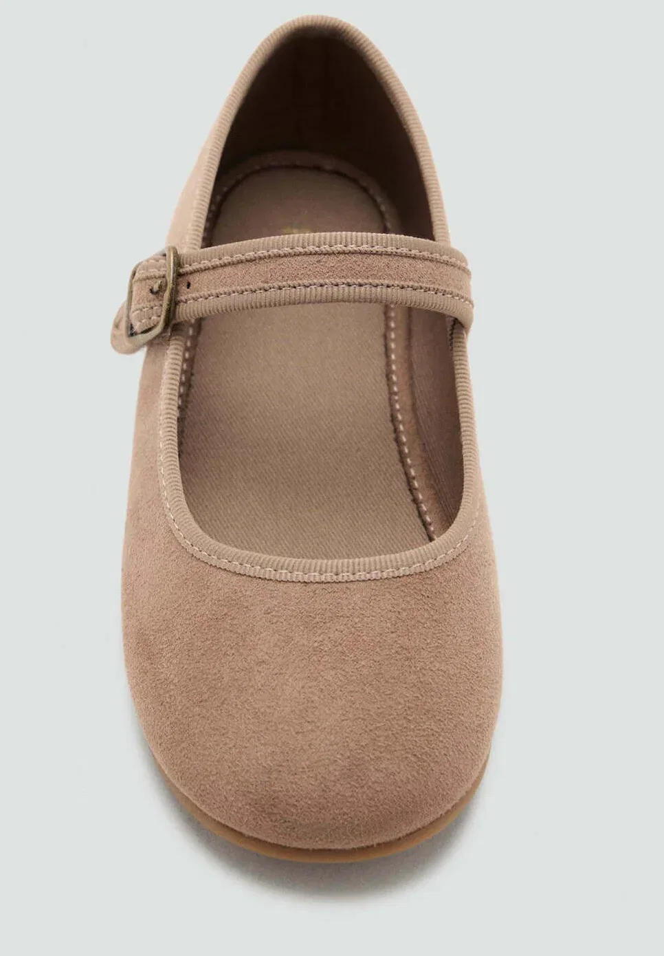 Детские балетки с ремешком на щиколотке Mango Kids, Brown — фото 3