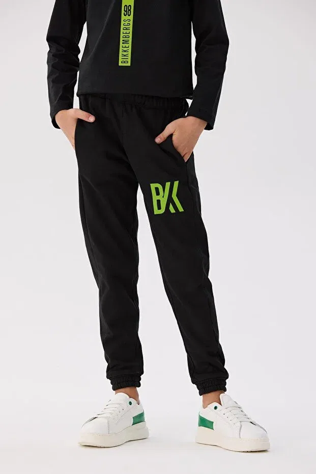 Детские спортивные штаны для мальчиков с принтом Bikkembergs, Black — фото 2