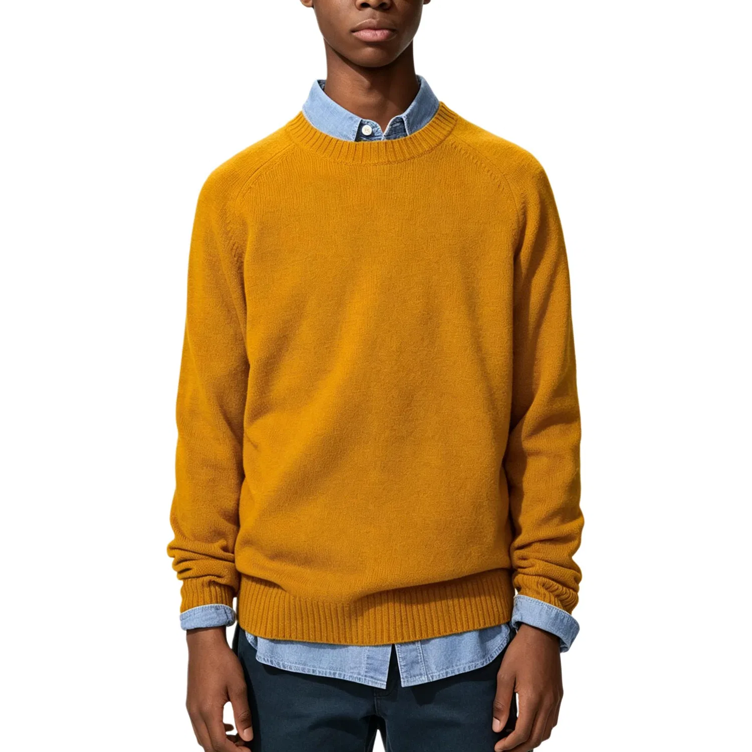 Детский свитер с круглым вырезом Deep Yellow UNIQLO