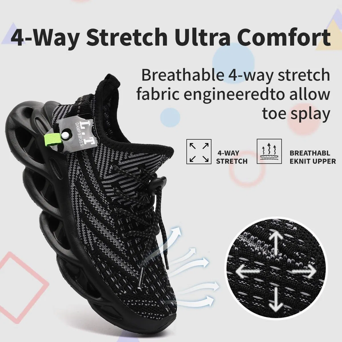 Детские кроссовки для бега с дышащим верхом GLYGML, All Black — фото 4