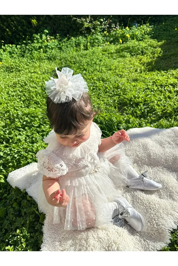 Детский комбинезон для девочек с принтом Ma Moi Baby For A Little Smile, White — фото 2