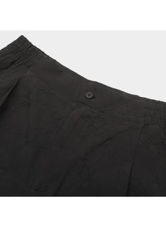 Брюки прямые с текстурной поверхностью Zara, черный — фото 4