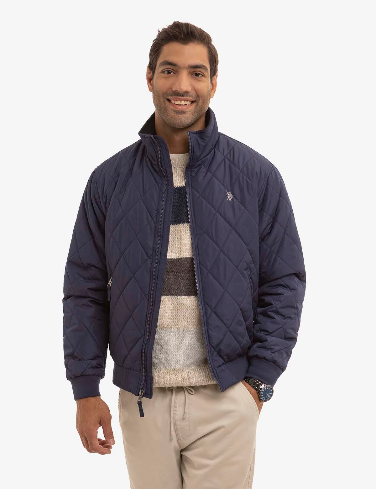 

Куртка U.S. Polo Assn Diamond Quilted Fleece, темно-синий