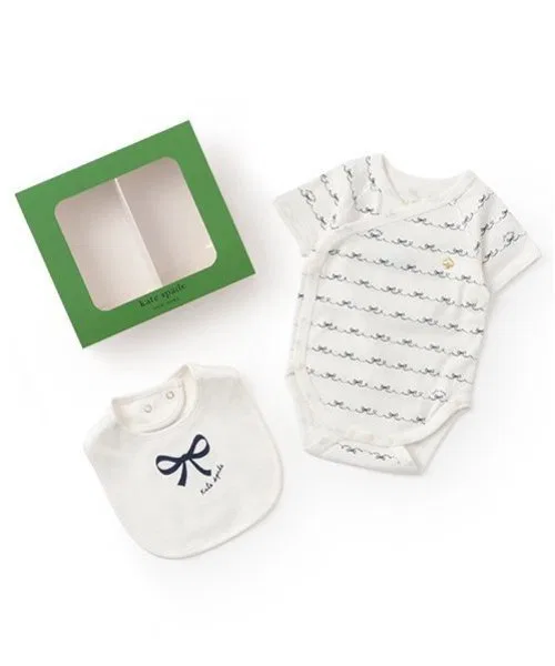Детский боди-комбинезон с принтом и слюнявчик в подарочной коробке kate spade new york kids, Navy