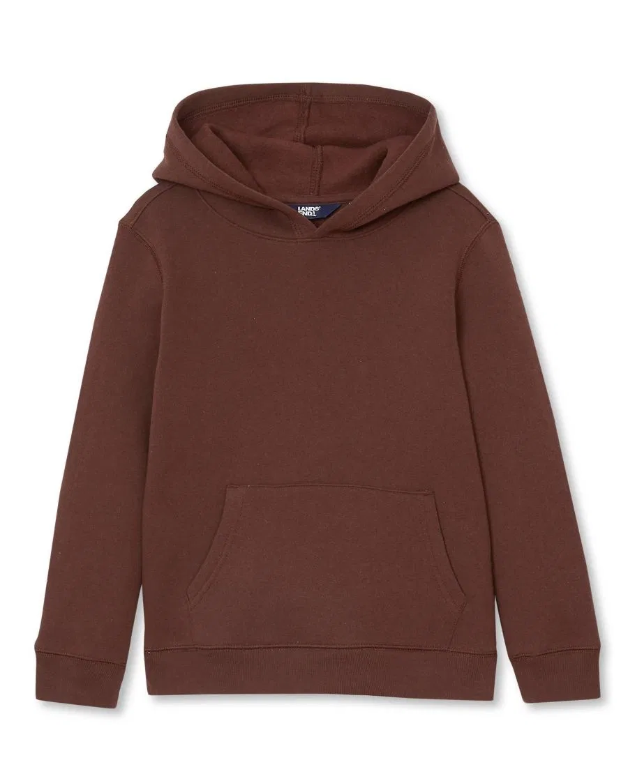 Детский худи с капюшоном из флиса, с кенгуру-карманом Lands' End, Chocolate Brown