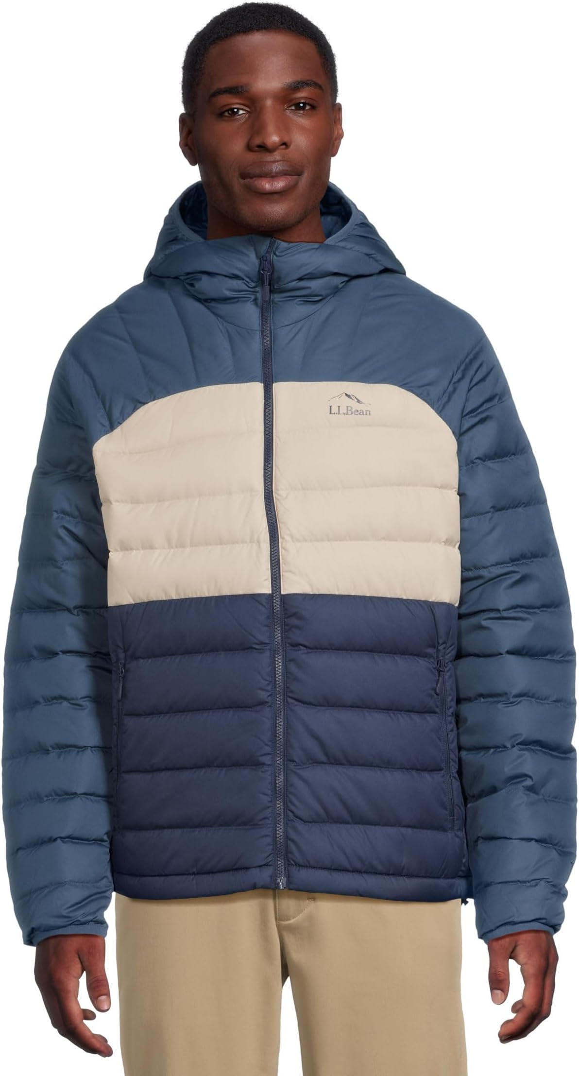 

Мужская куртка Bean's Down с капюшоном, цветные блоки L.L.Bean, Night/Bright Mariner