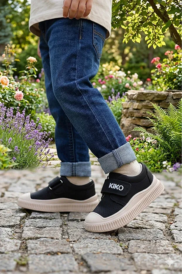 Детские повседневные туфли на липучке Squa Kiko Kids, Черный — фото 3