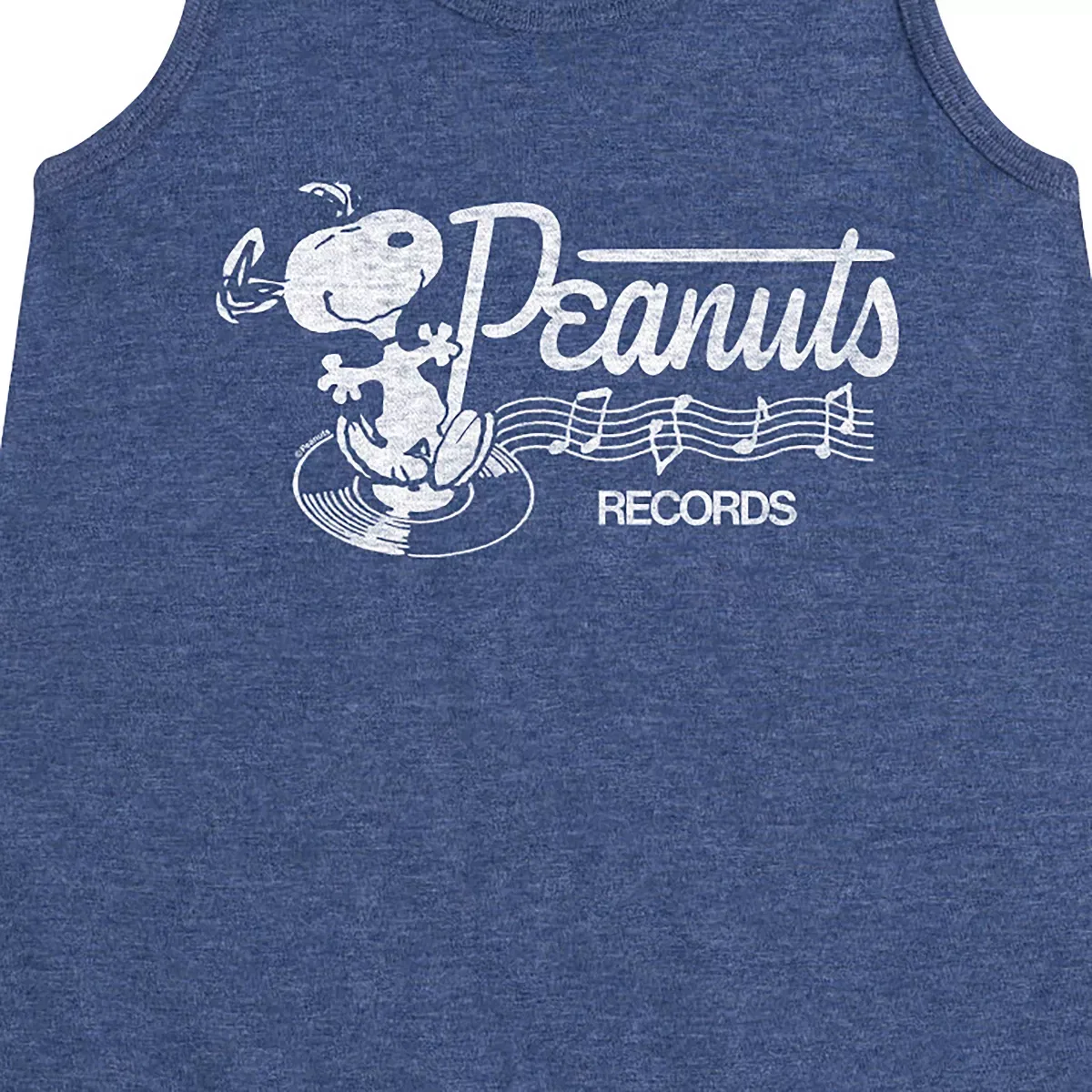 Детское платье-трапеция для девочек без рукавов Dancing Snoopy Peanuts, Heather Navy — фото 2