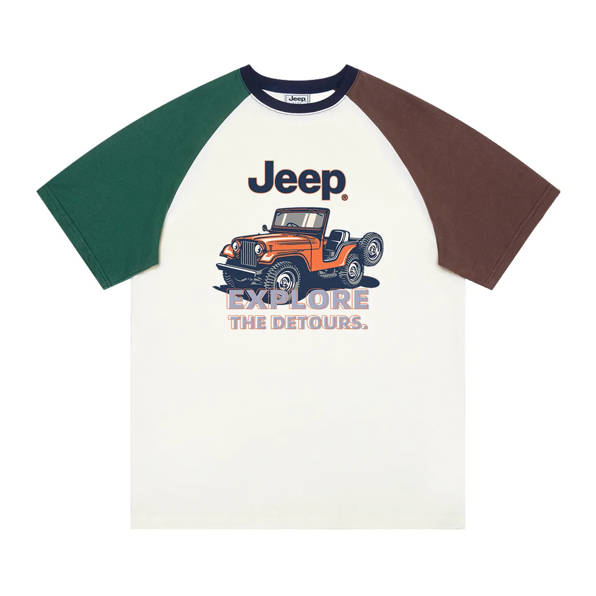 Детская футболка с круглым вырезом Jeep Grade School T Shirts Crew Neck Moderate, Beige Brown