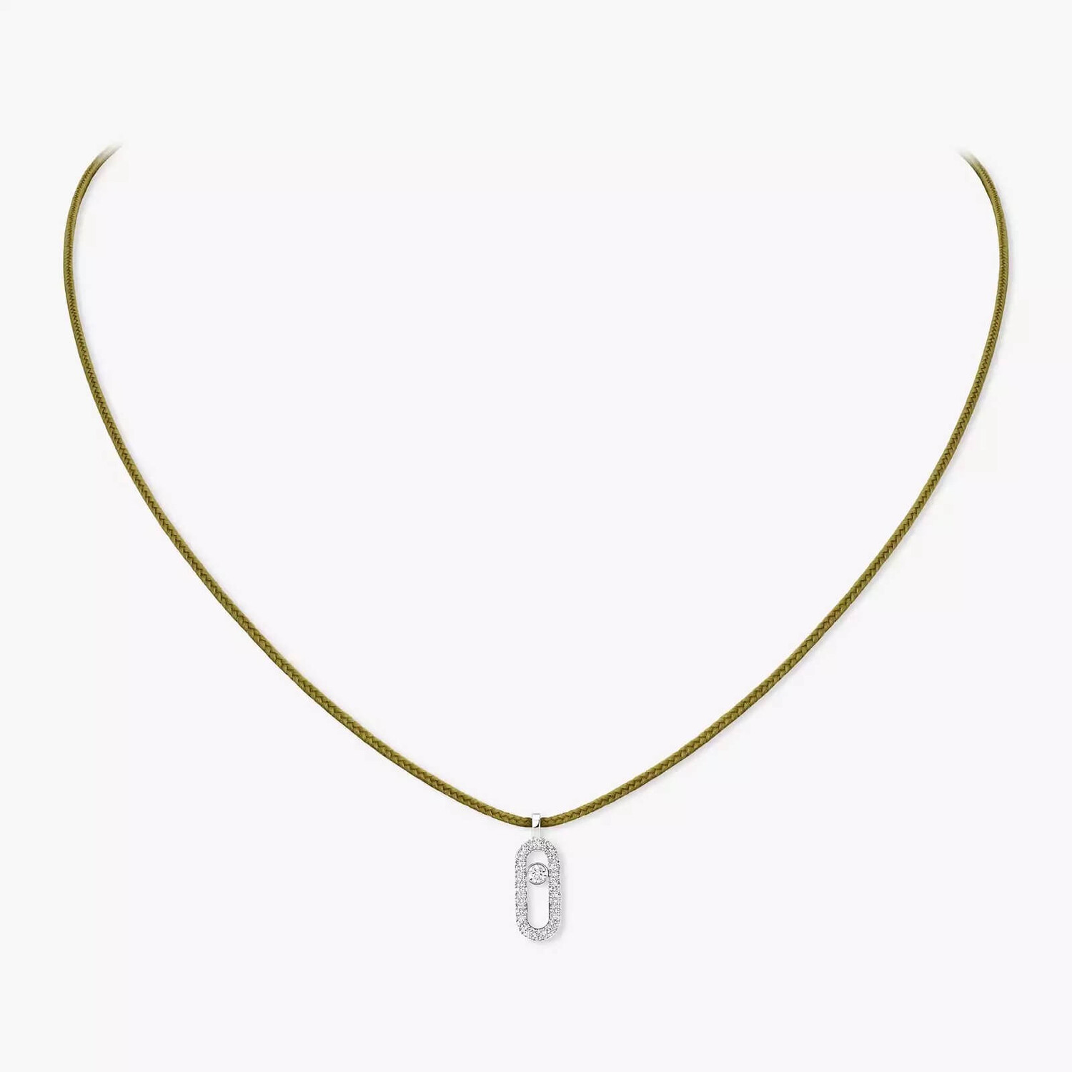 

Колье Messika Care(s) Pavé Khaki Cord, белое золото/бриллианты
