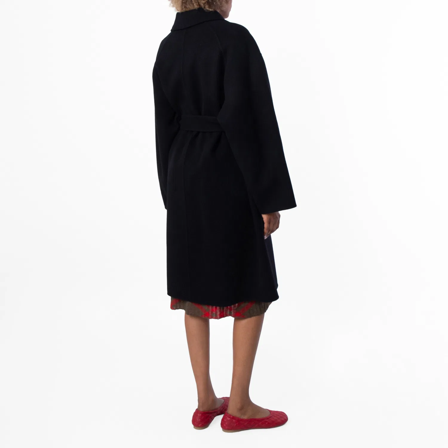 Пальто-кокон из кашемира с поясом Belted Cashmere Wrap Coat Burberry, Black — фото 4