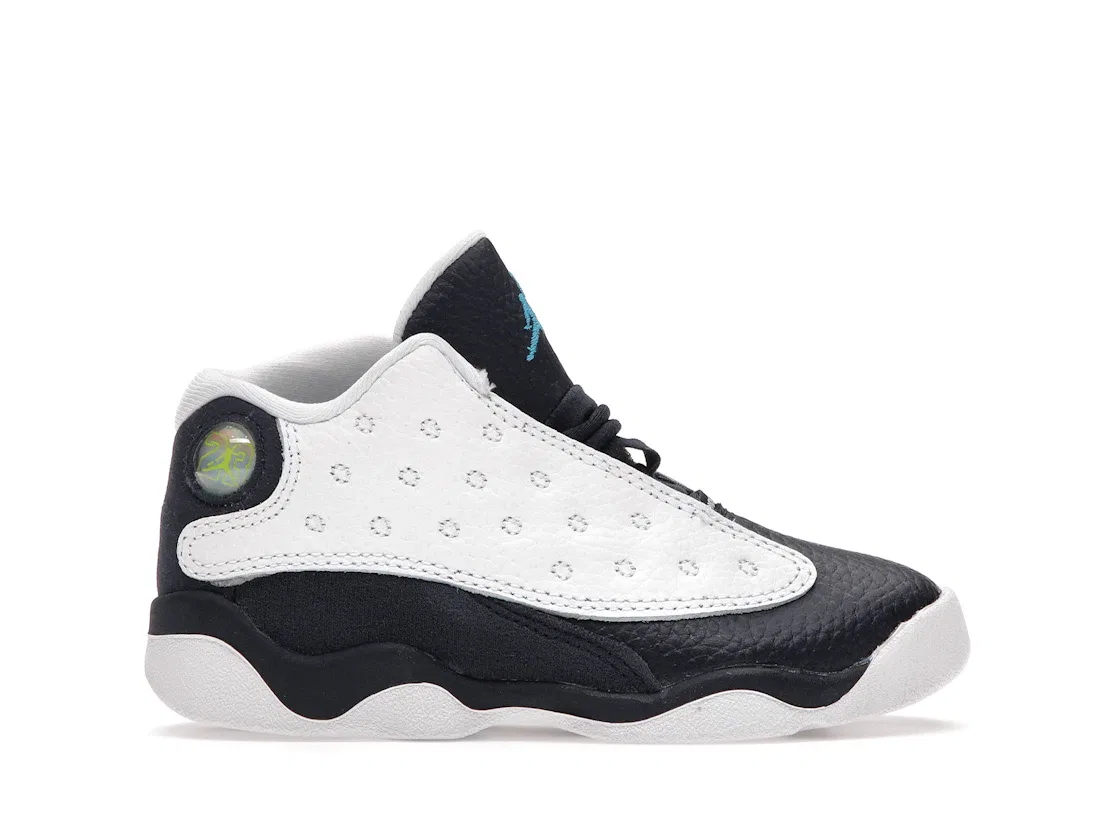 Детские кроссовки с принтом Jordan 13 Retro Jordan, White/Obsidian-Dark Powder Blue