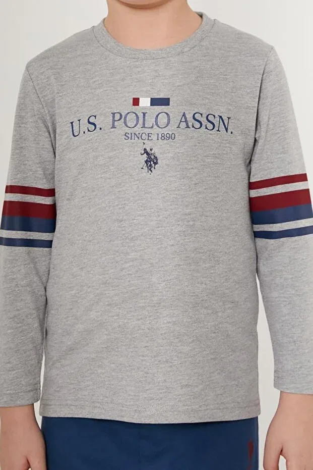Детский комплект пижам с длинным рукавом U.S. Polo Assn., Gray — фото 2