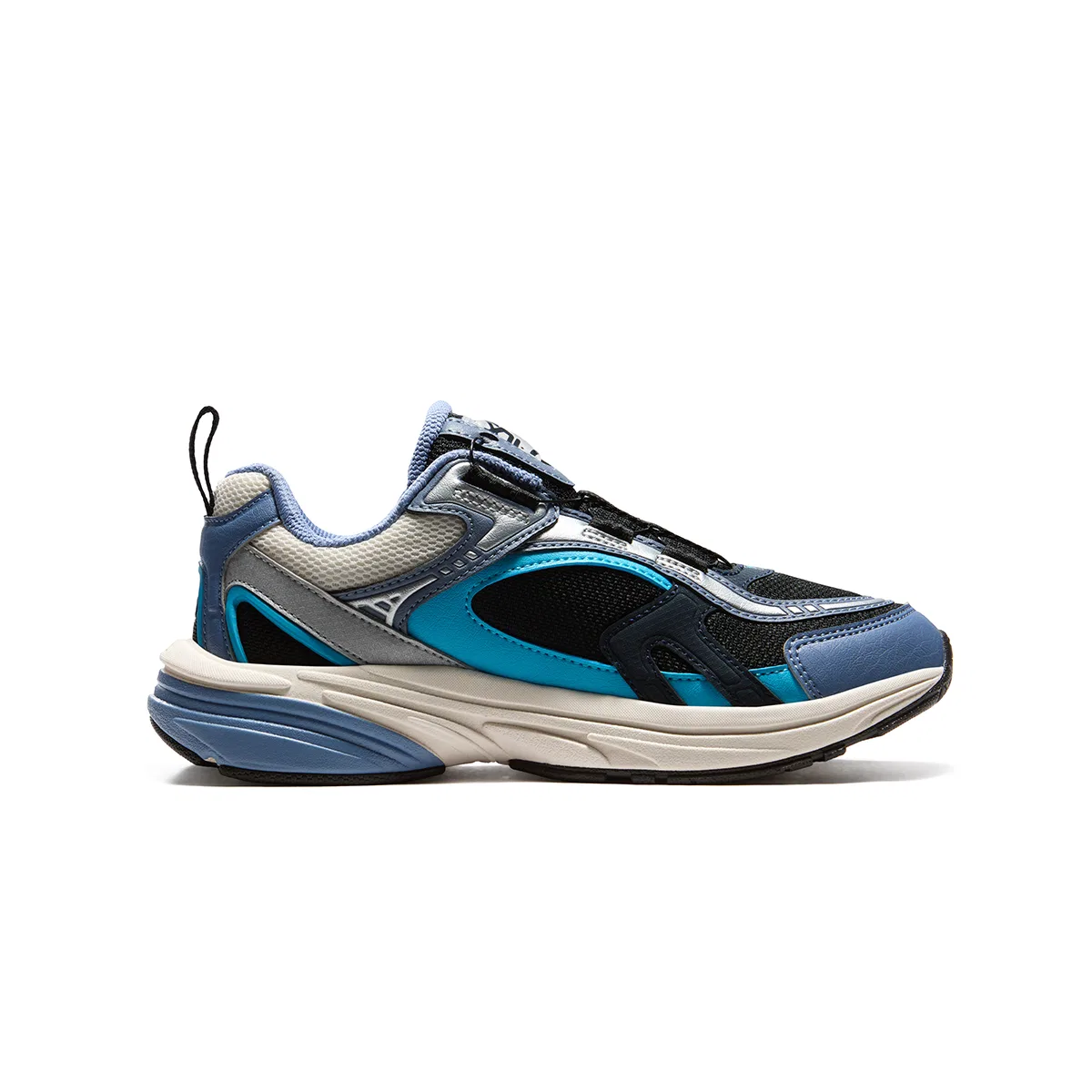 Детские кроссовки для мальчиков с ретро-стилем FILA KIDS, Black/Timeless Blue — фото 3