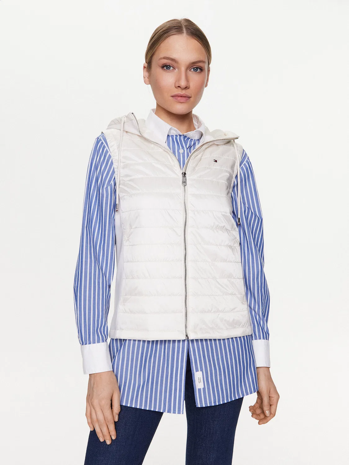 Женский жилет цвета экрю стандартного кроя Tommy Hilfiger, кремовый