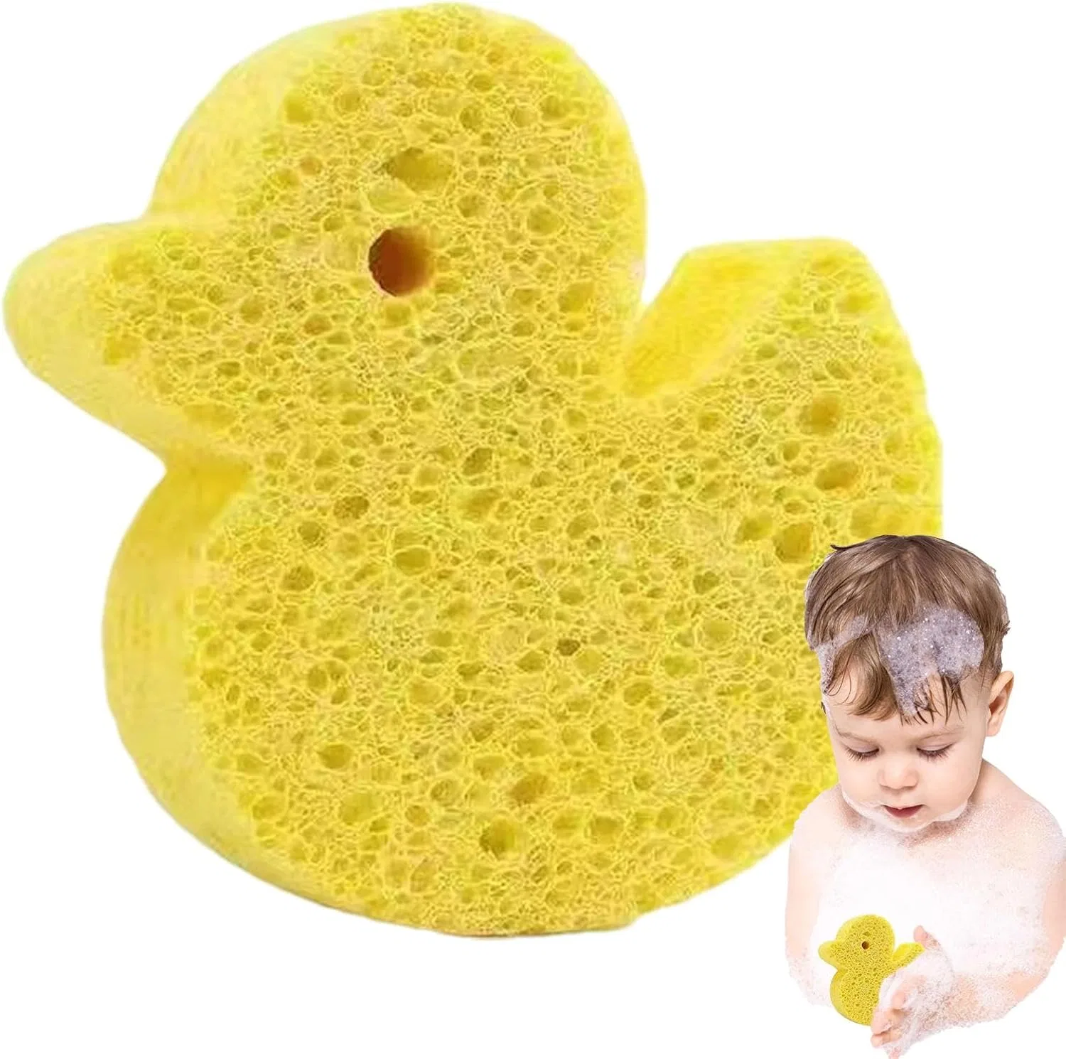 Детская губка для купания Generisch, 1 шт, 11x11x3 см, Yellow