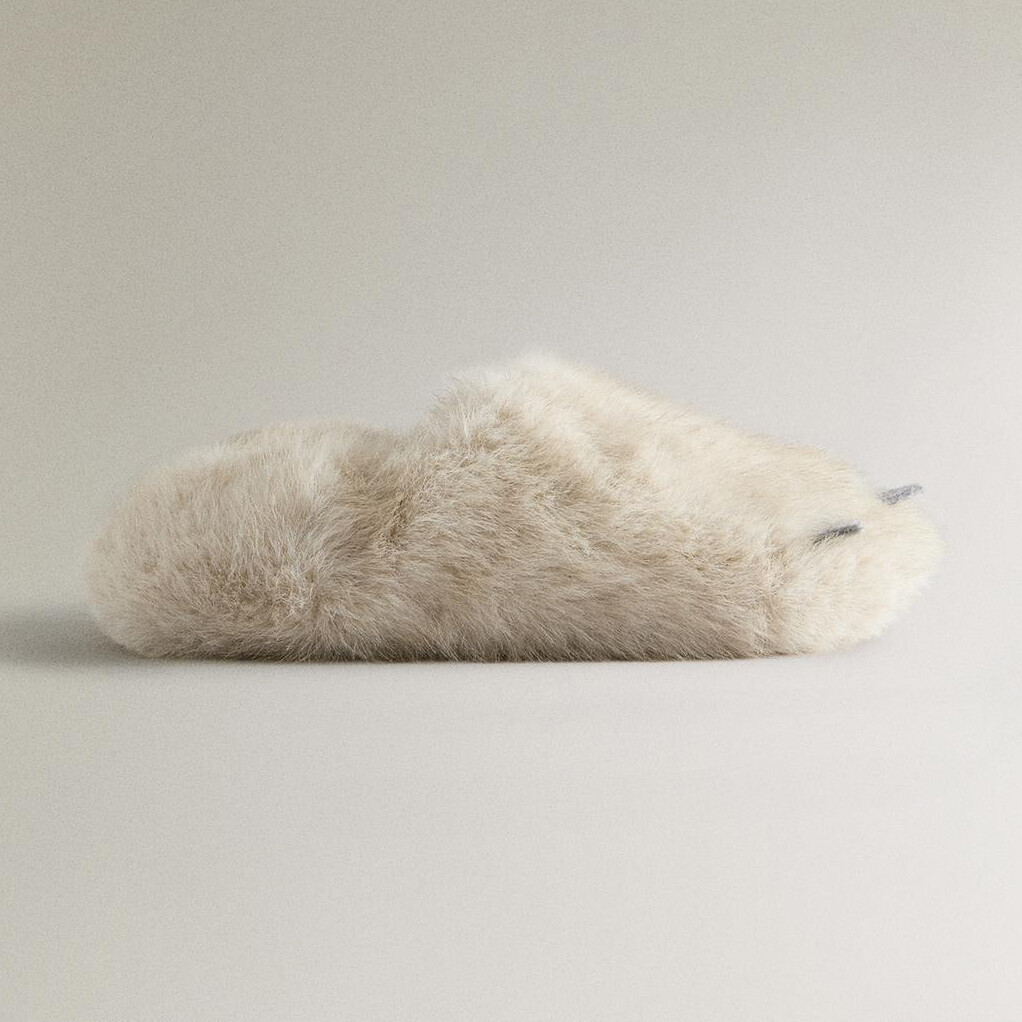 

Детские тапочки Zara Home Paw, кремовый/серый