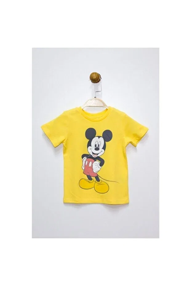 Детская футболка для мальчиков с принтом Licensed Mickey Mouse, Yellow