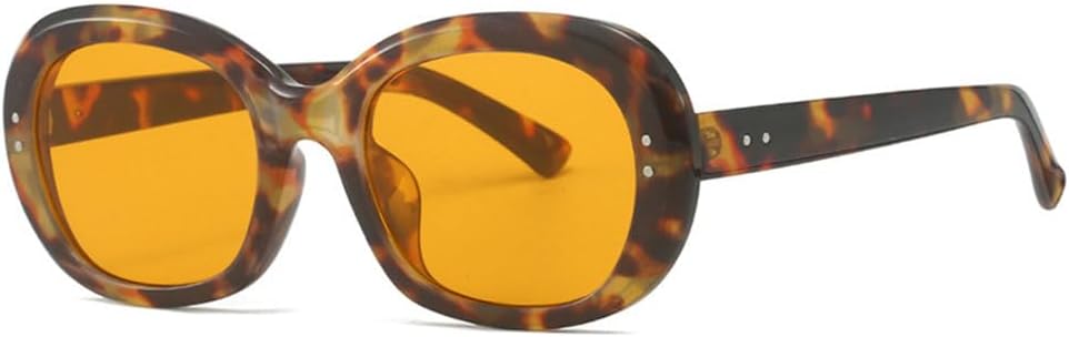 

Популярные модные овальные солнцезащитные очки в стиле панк с заклепками для мужчин, солнцезащитные очки UV400, ретро-очки для женщин, круглые оранжевые солнцезащитные очки TYUVIVO, Amber Orange