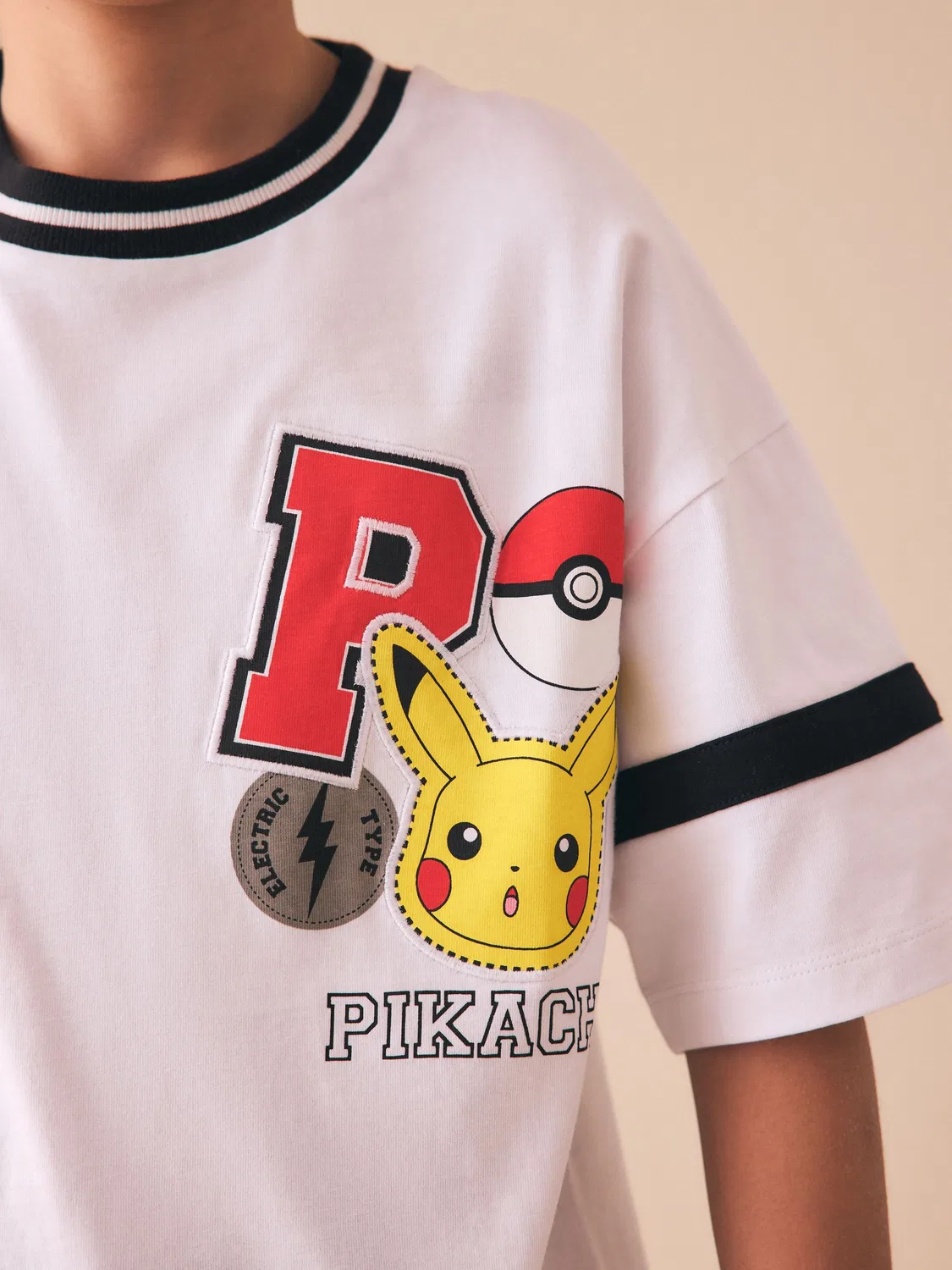 Футболка с принтом Pokémon, White Varsity Next, белый — фото 4