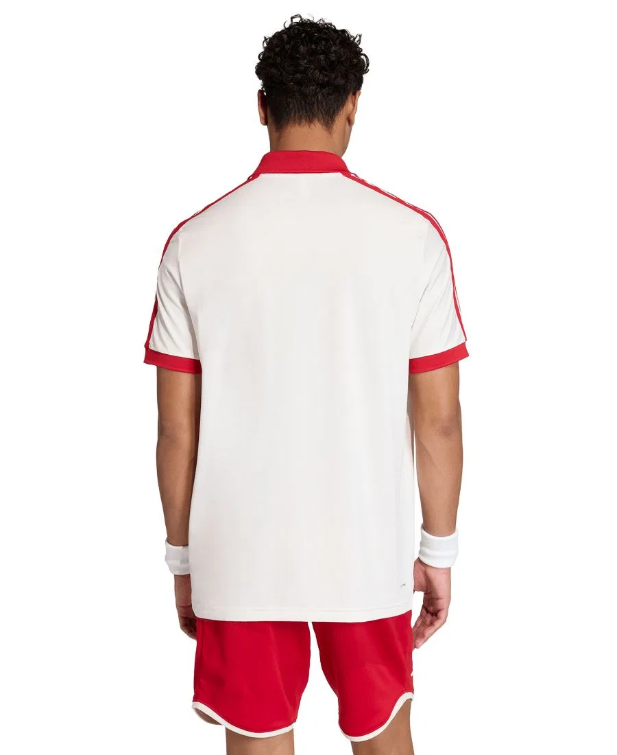 Поло с коротким рукавом Heritage Men's Short-Sleeve Polo Shirt adidas, Chalk White/Red — фото 3