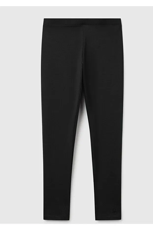 Детские леггинсы для девочек хлопковые с вышивкой United Colors Of Benetton, Black