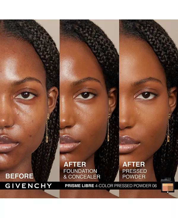 Prisme libre ультра-размывающая и корректирующая цвет компактная пудра Givenchy, 06- organza ambré (for deep complexions) — фото 4