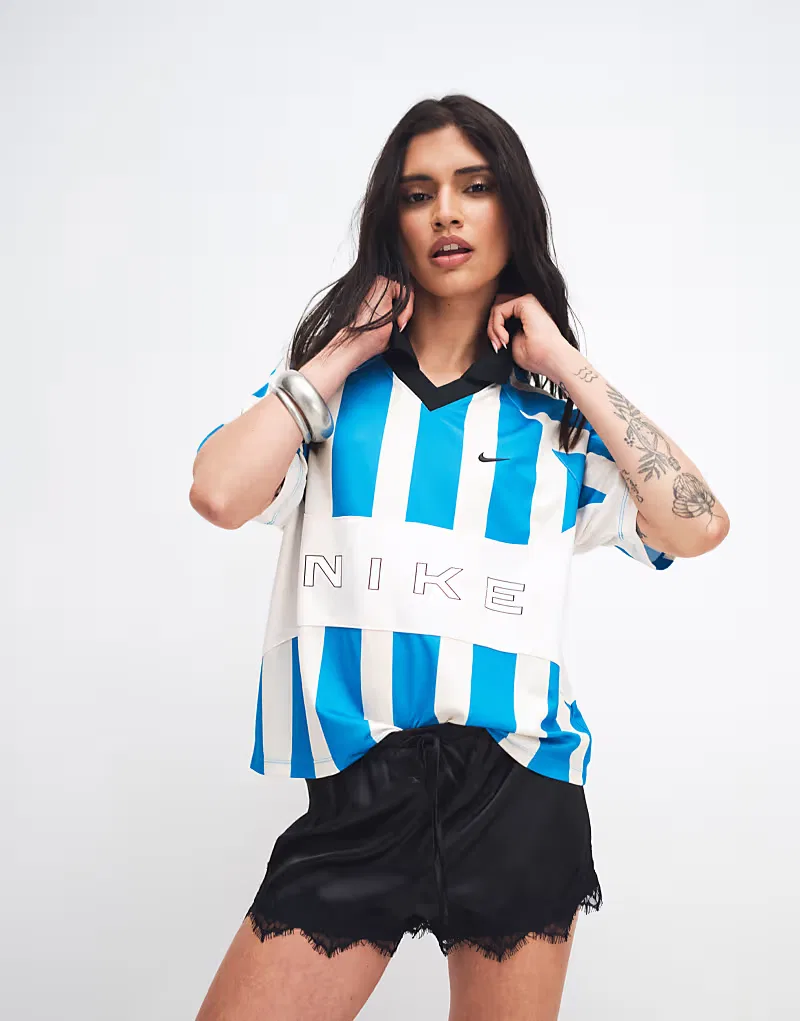 Футболка Nike Street Stripe сине-белого — фото 2