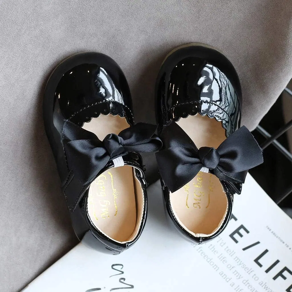 Детские туфли Мэри Джейн для девочек с бантом, модель Ballerina Princess Uniform Bowknot Flats, Black — фото 4