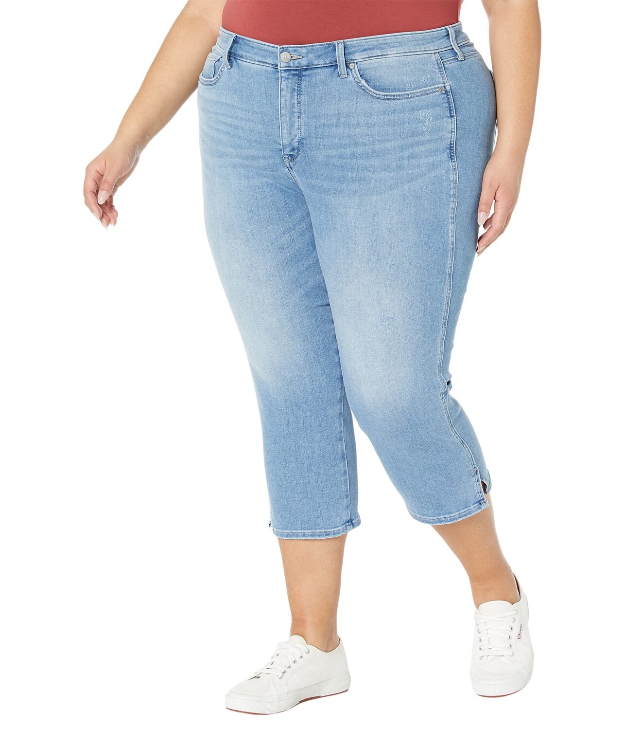 

Джинсы NYDJ Plus Size, Plus Size Chloe Capris Double Needle Slits in Bryce
