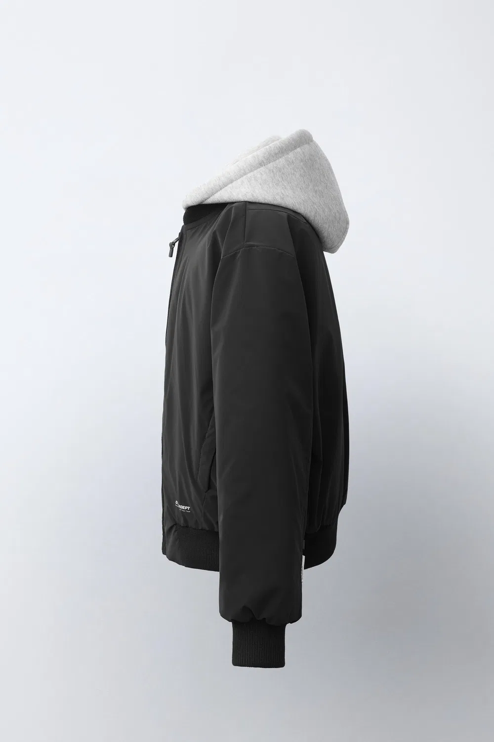 Резиновая куртка-бомбер со съемным капюшоном ZARA, Black — фото 4