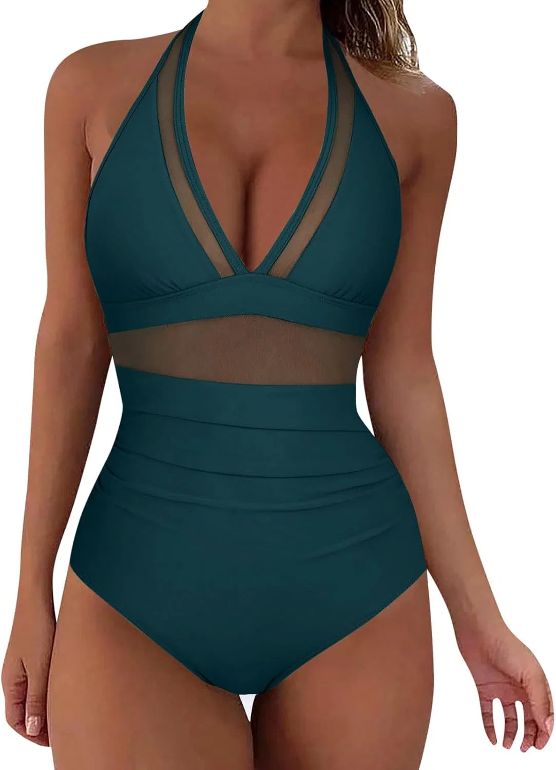 Женский бикини-комплект с халтер-топом, Black/Blue/Green/Hot Pink/Khaki/Red