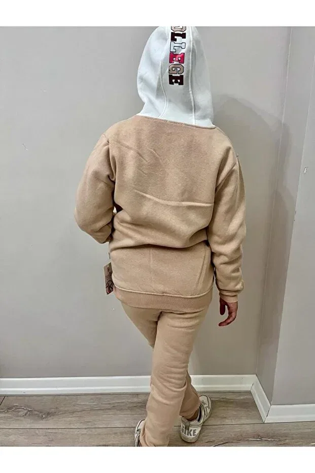 Детский спортивный костюм для девочек с принтом Esterella, Beige — фото 4