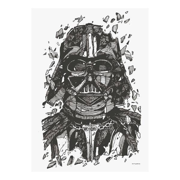 

Фреска Komar Star Wars Darth Vader Drawing, черно-белый