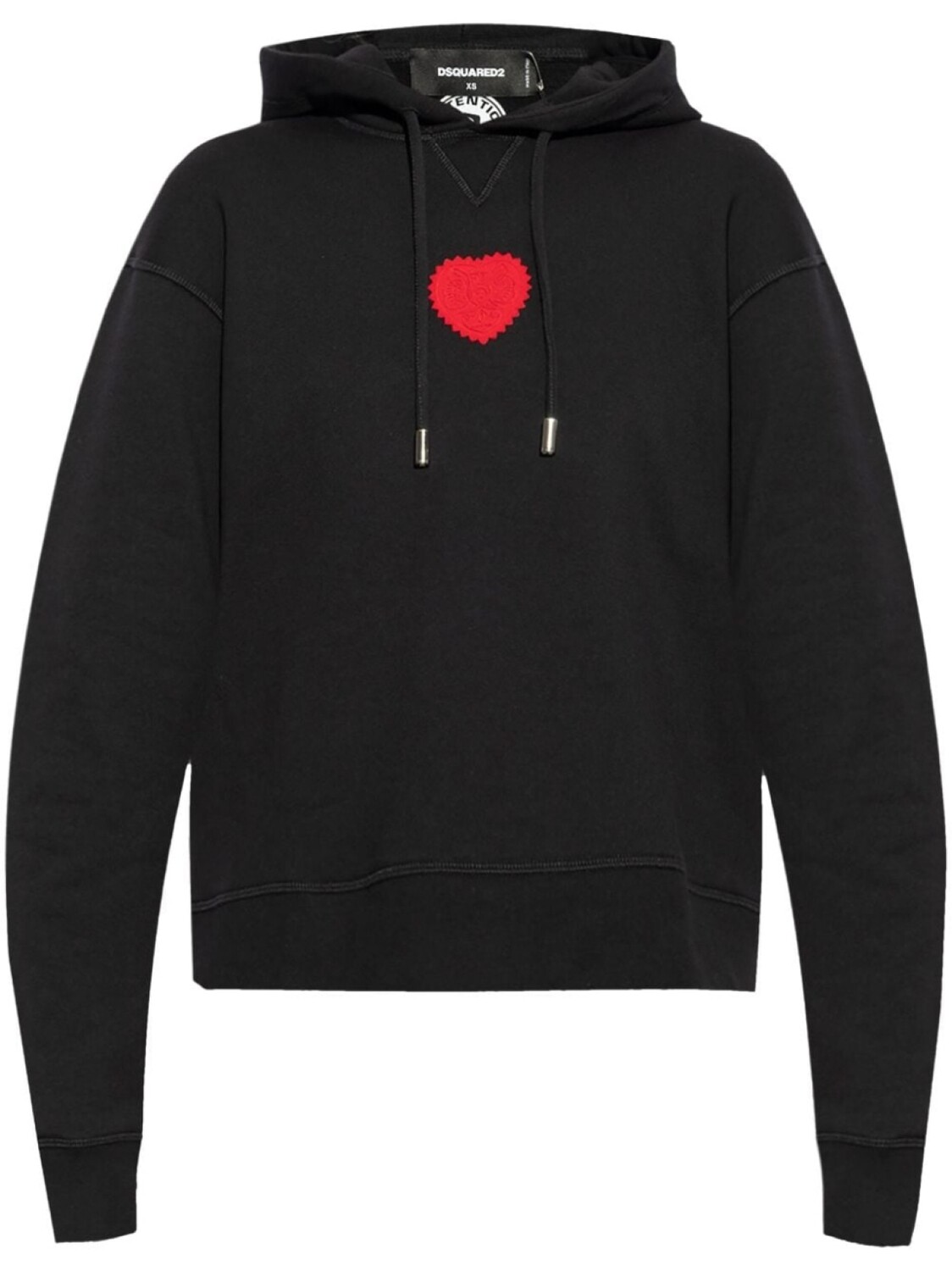 

Dsquared2 толстовка с капюшоном из хлопка с нашивкой в виде сердца, черный