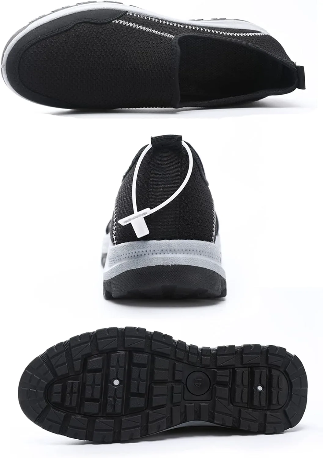 

Мужские сетчатые слипоны KCTRFSJ с поддержкой свода стопы, модные дышащие удобные кроссовки для прогулок, легкие плоские противоскользящие обувь для вождения, черный