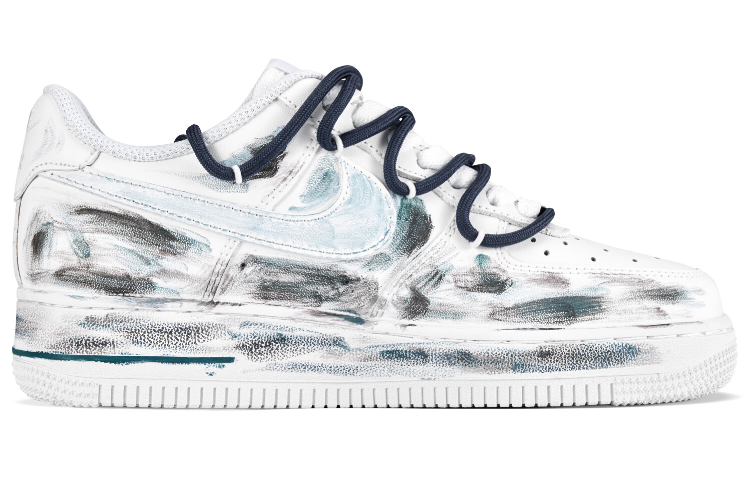 

Кроссовки Nike Air Force 1 Skateboarding Shoes Men Low-top Gray/White/Green, светло-серый