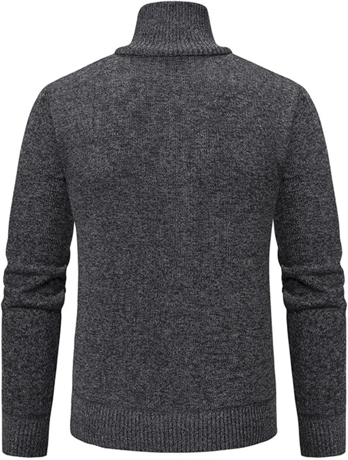 Мужской полузастегивающийся пуловер Slim Fit легкий с высоким воротником — фото 4