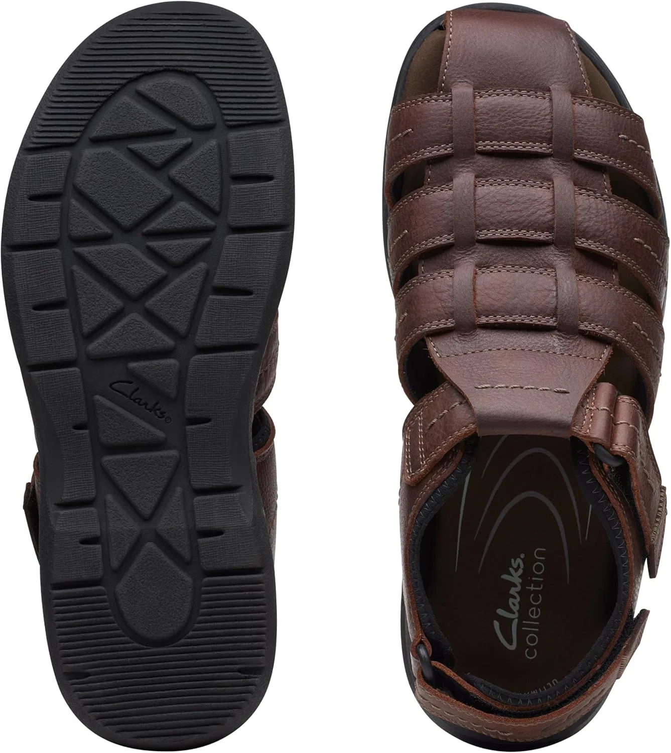Мужские сандалии Clarks Walkford FishSandal, Dark Brown — фото 4