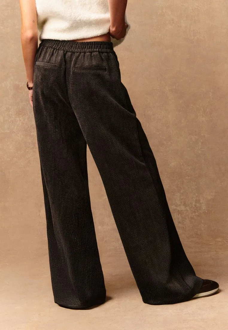 Широкие брюки из вельвета, мягкие, Wide Leg Soft Cord Trousers Next, шоколадно-коричневый — фото 2