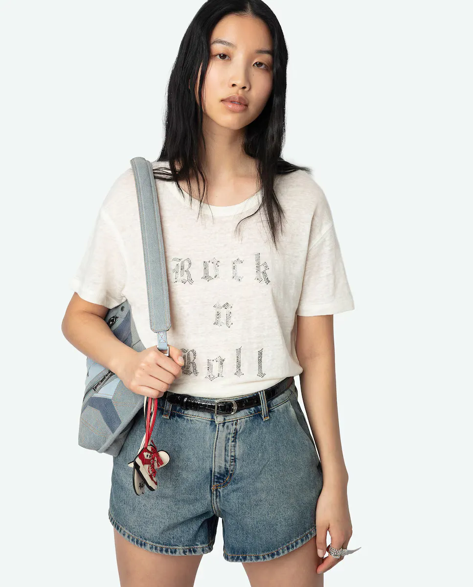 

Marta 100% льняная женская футболка с коротким рукавом Zadig & Voltaire, белый