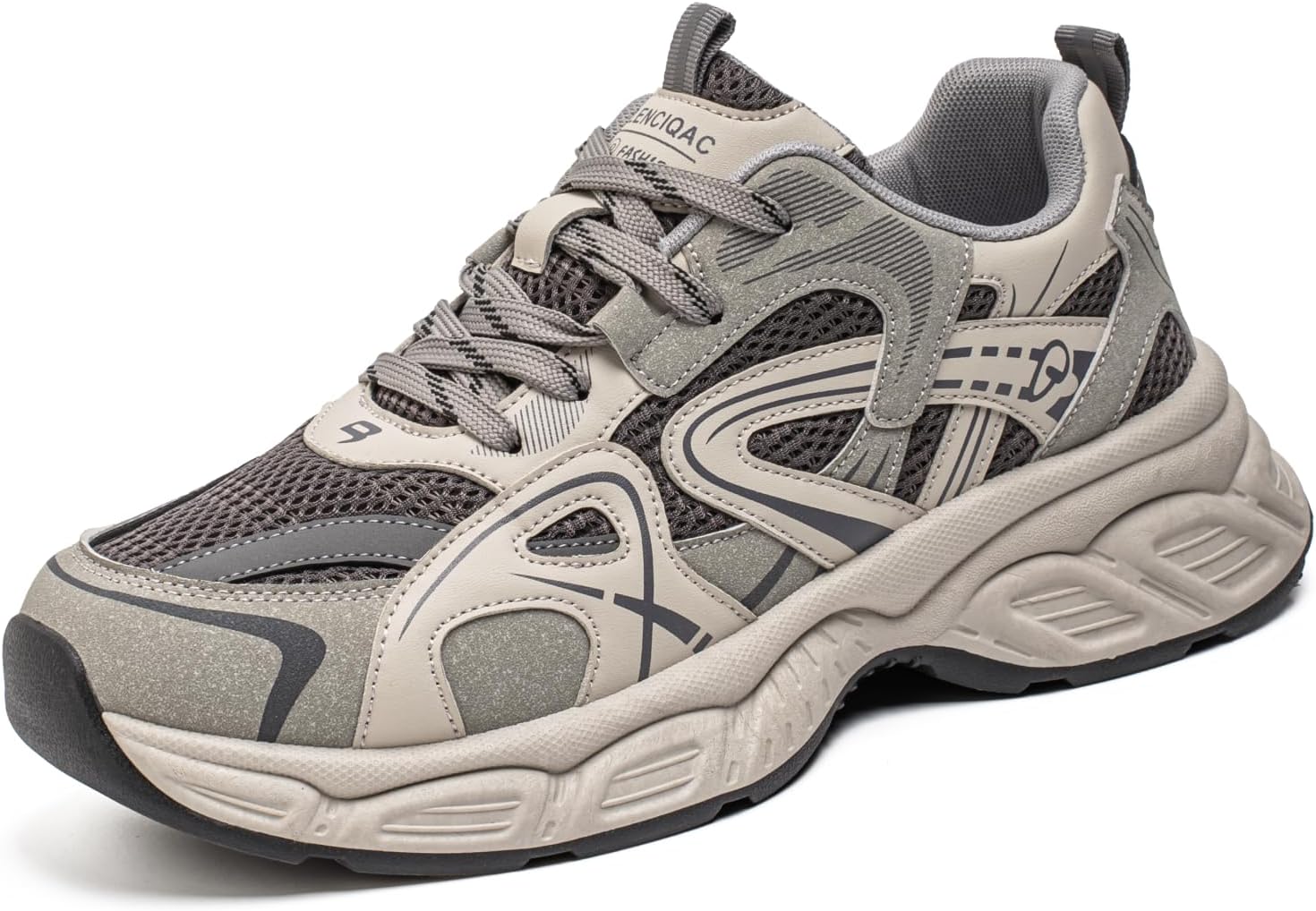 

Мужские массивные кроссовки ретро, повседневные обувь из дышащей сетки на высокой подошве, стильные кроссовки для ежедневной носки Aokisx, серый