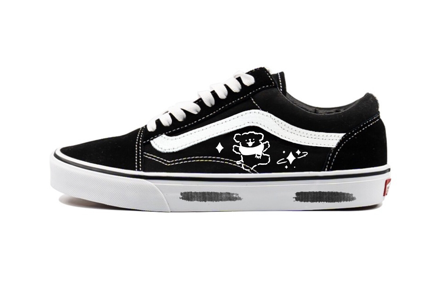 

Кроссовки Vans Old Skool Skateboarding Shoes Unisex Low-top Black/white, цвет Happy Bear