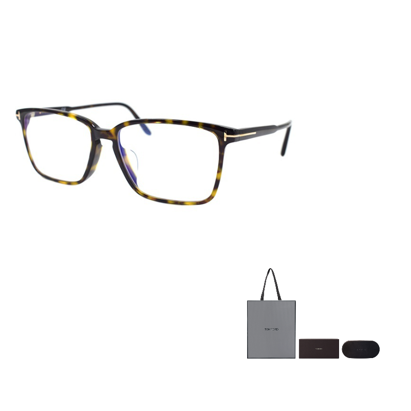 

TOM FORD TF Plate Frame прямоугольные очки мужские, Tortoiseshell